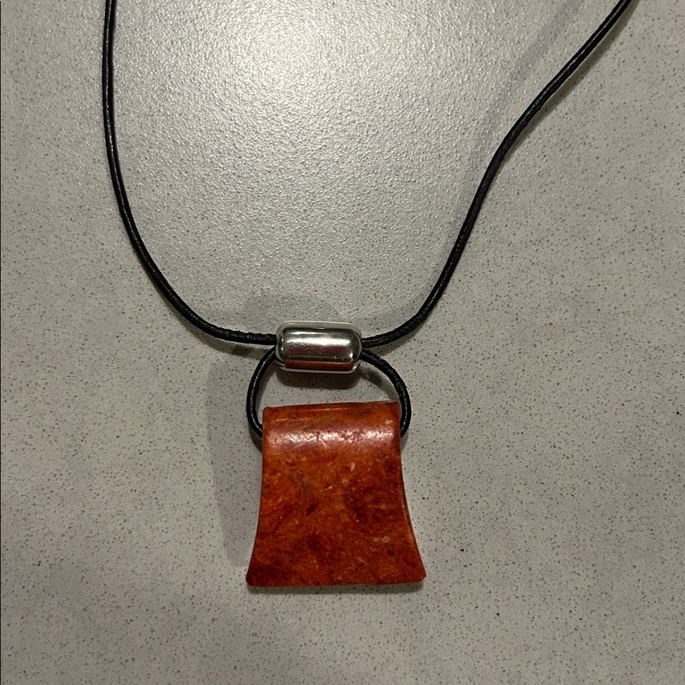 Silpada Red Coral Pendant Necklace